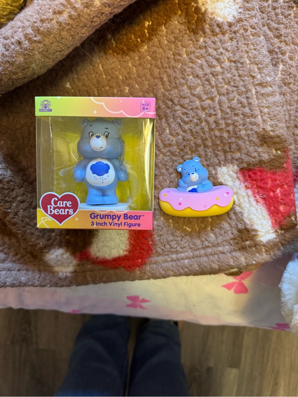 Care Bears Grumpy Bear Blue Vinyl Figure - 3 Inch and grumpy donut magnet